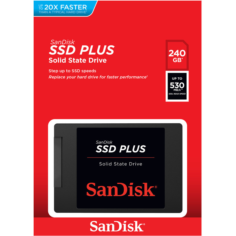 Disque Dur SSD Interne Sandisk Plus 240Go 2,5" SATAIII En Tunisie