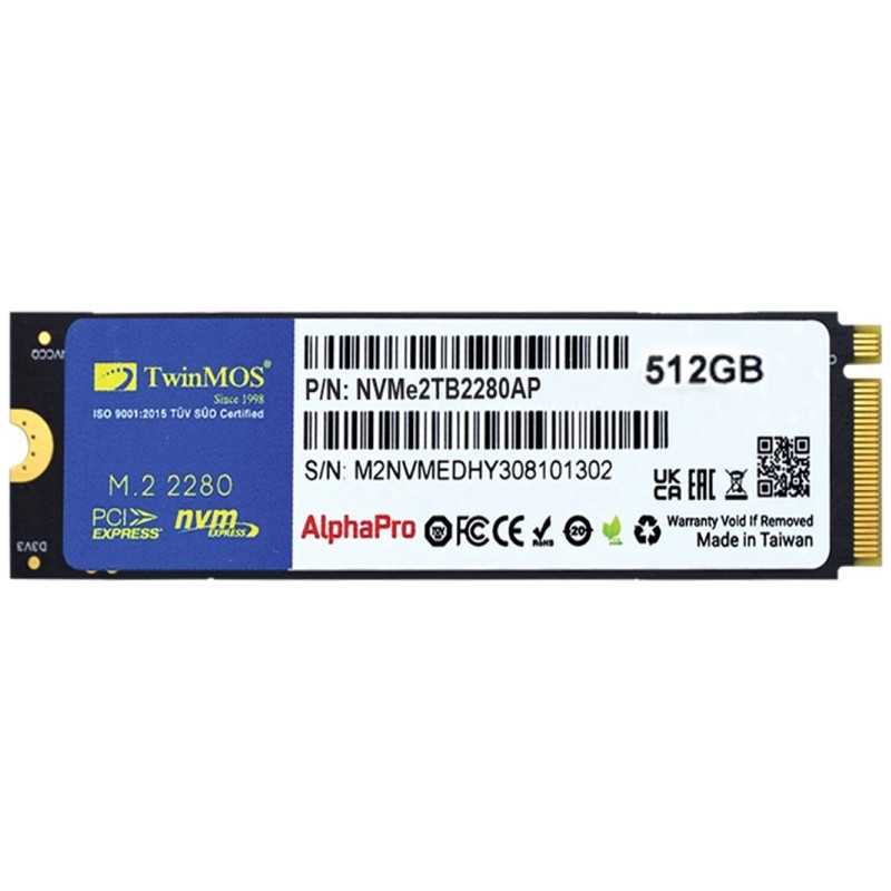 Disque Dur SSD TwinMOS AlphaPro 512Go NVMe PCIe M.2 En Tunisie