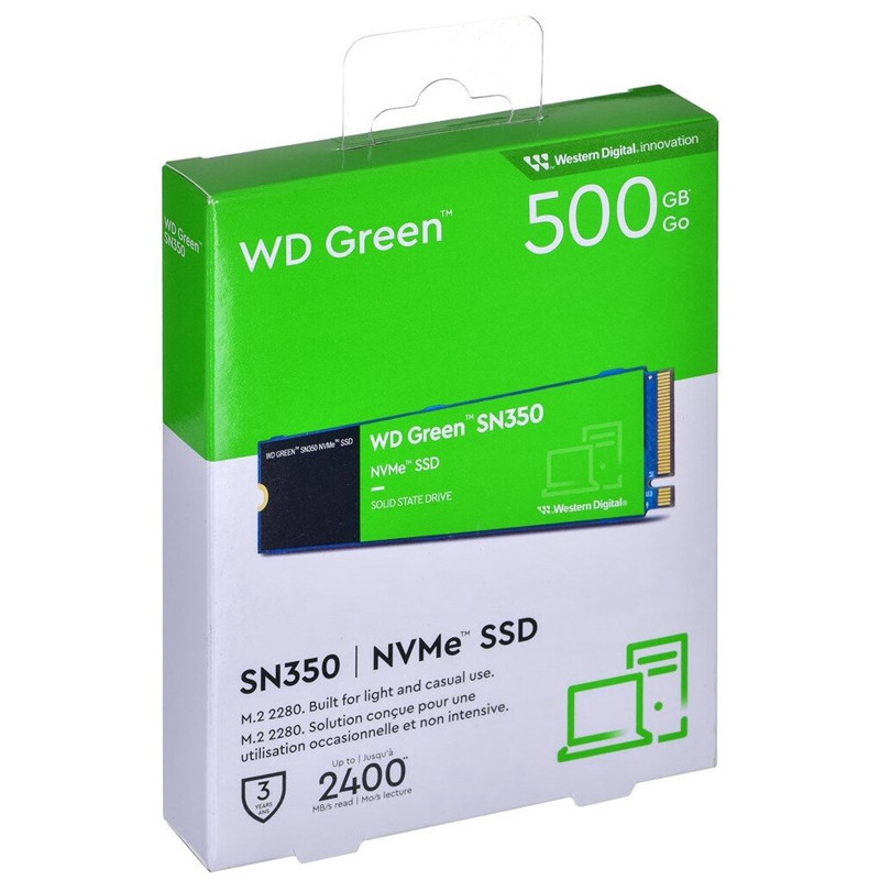 Disque Dur SSD Interne Western Digital Green SN350 500Go M.2 NVME En Tunisie Disque Dur SSD Interne Western Digital Green SN350 500Go M.2 NVME En Tunisie