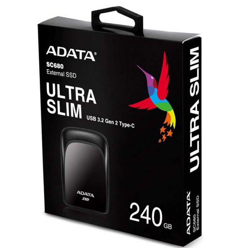 Disque Dur SSD  Externe ADATA SC680 480Go USB 3.2 - Noir En Tunisie
