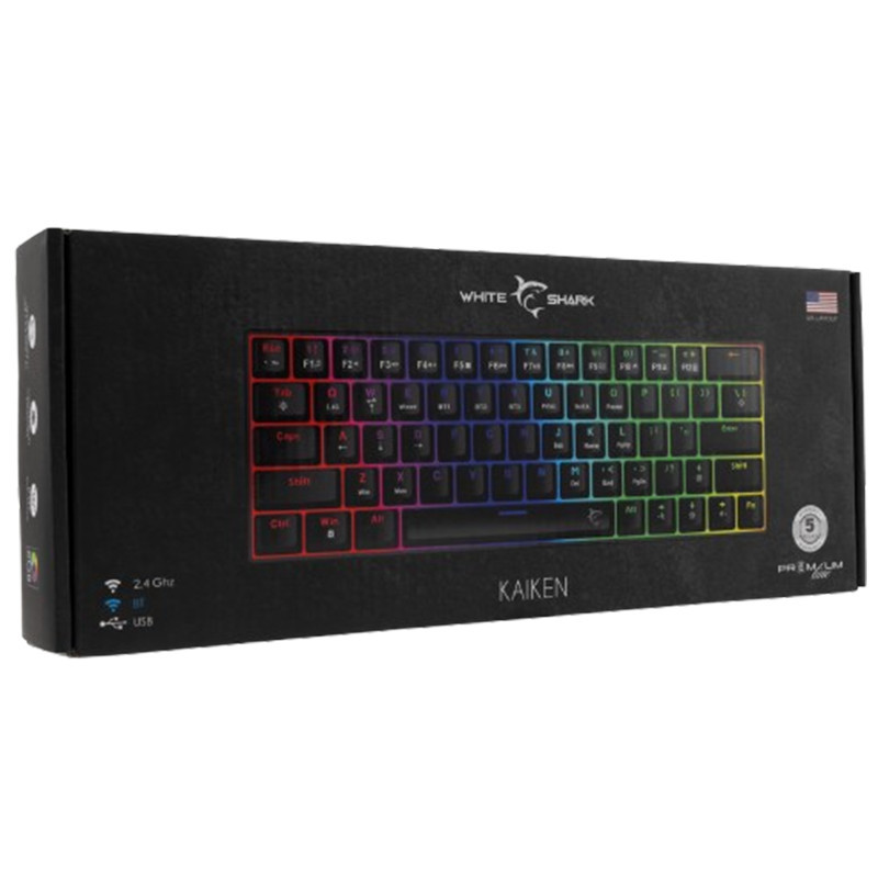 Clavier Gamer Sans Fil WhiteShark GK-003111 Kaiken Red Switch Noir RGB En Tunisie