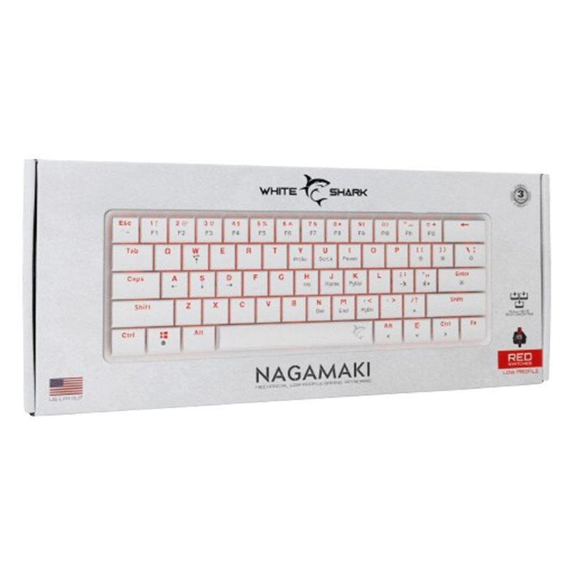 Clavier Gamer WhiteShark Nagamaki Red Switch Blanc En Tunisie