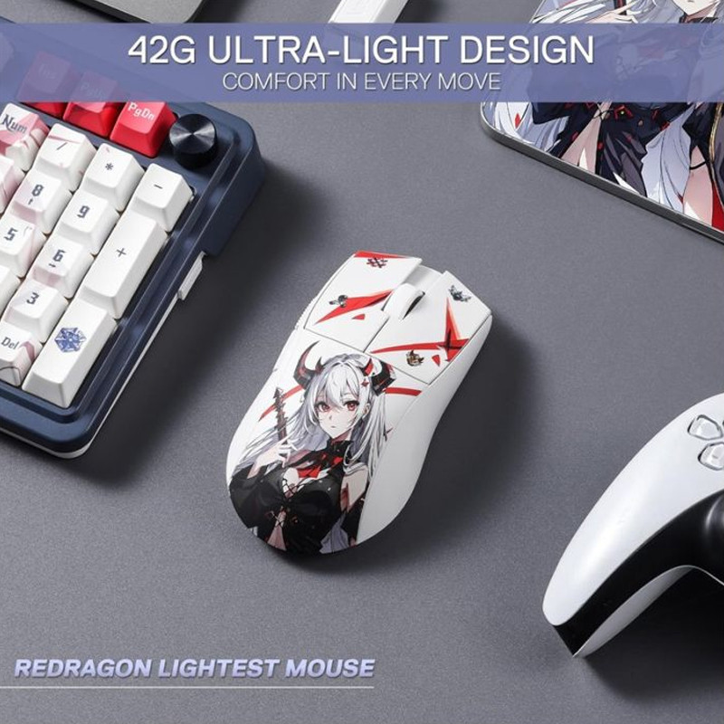 Souris Gamer Sans Fil Redragon K1NG AK PRO M916AK Blanc En Tunisie
