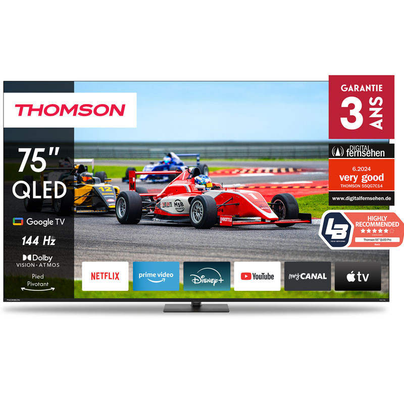 Tv Thomson 75" 75QG7C14 QLED Pro Google Tv Noir en Tunisie Tv Thomson 75" 75QG7C14 QLED Pro Google Tv Noir en Tunisie