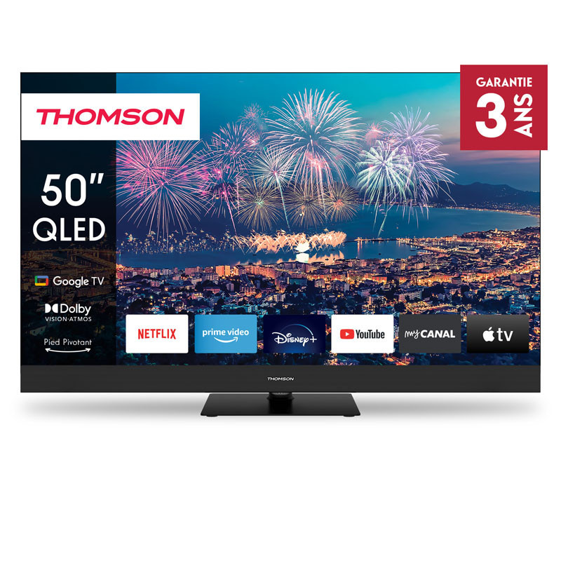 Tv Thomson 50" 50QG6C14 QLED Plus Google Tv Noir en Tunisie Tv Thomson 50" 50QG6C14 QLED Plus Google Tv Noir en Tunisie