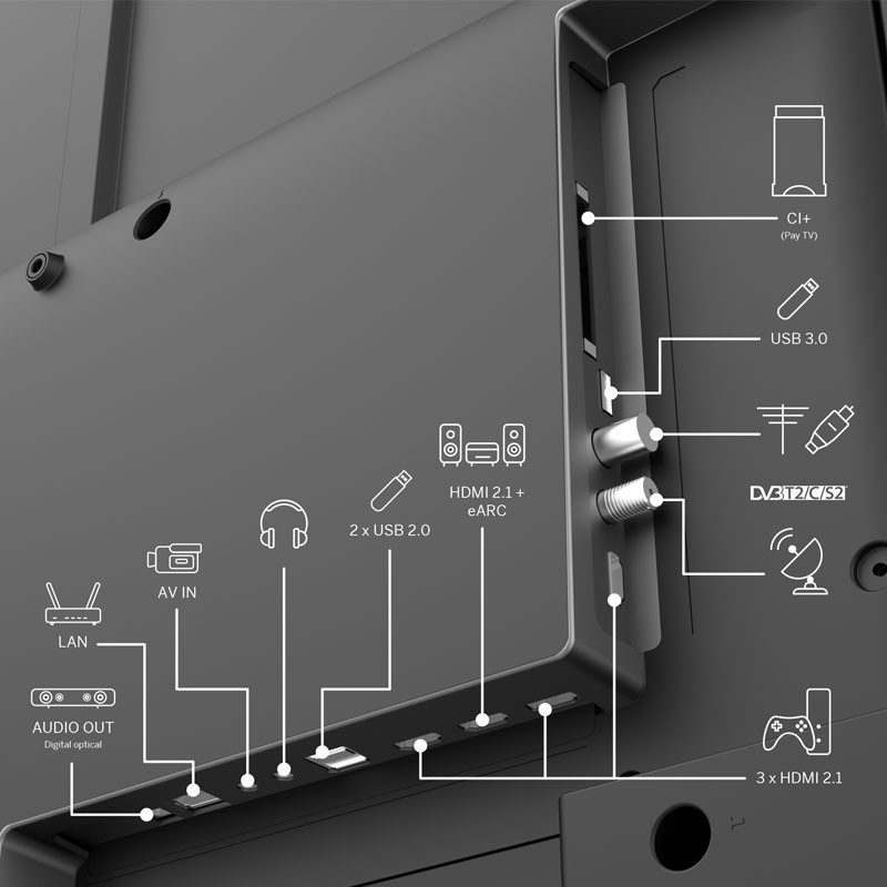Tv Thomson 50" 50QG6C14 QLED Plus Google Tv Noir en Tunisie