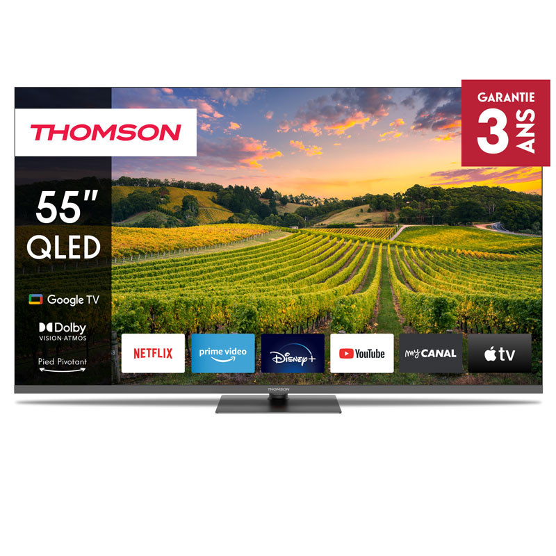 TV Thomson 55" 55QG5C14 QLED Google Tv Noir en Tunisie TV Thomson 55" 55QG5C14 QLED Google Tv Noir en Tunisie