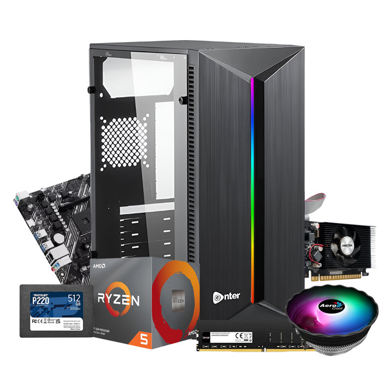 Pc De Bureau Gamer Lightgaming R5 3500 AMD Ryzen 5 16Go 512Go SSD Noir