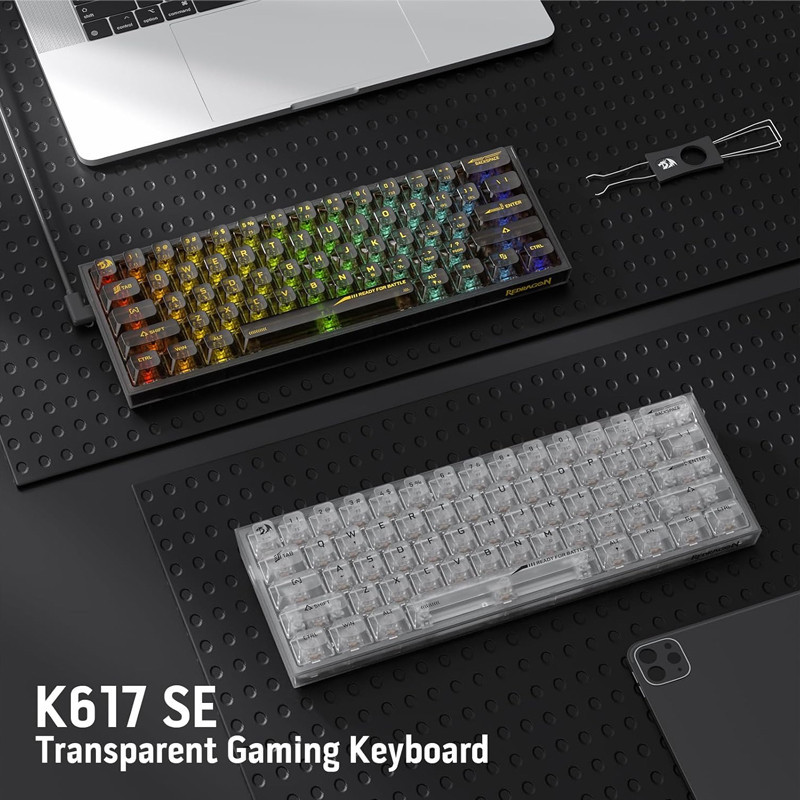 Clavier Gamer Mécanique Redragon Fizz K617 RGB Transparent
