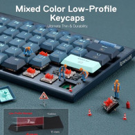 Clavier Gamer Mécanique Sans Fil Redragon Noctis Pro K632 RGB Bleu
