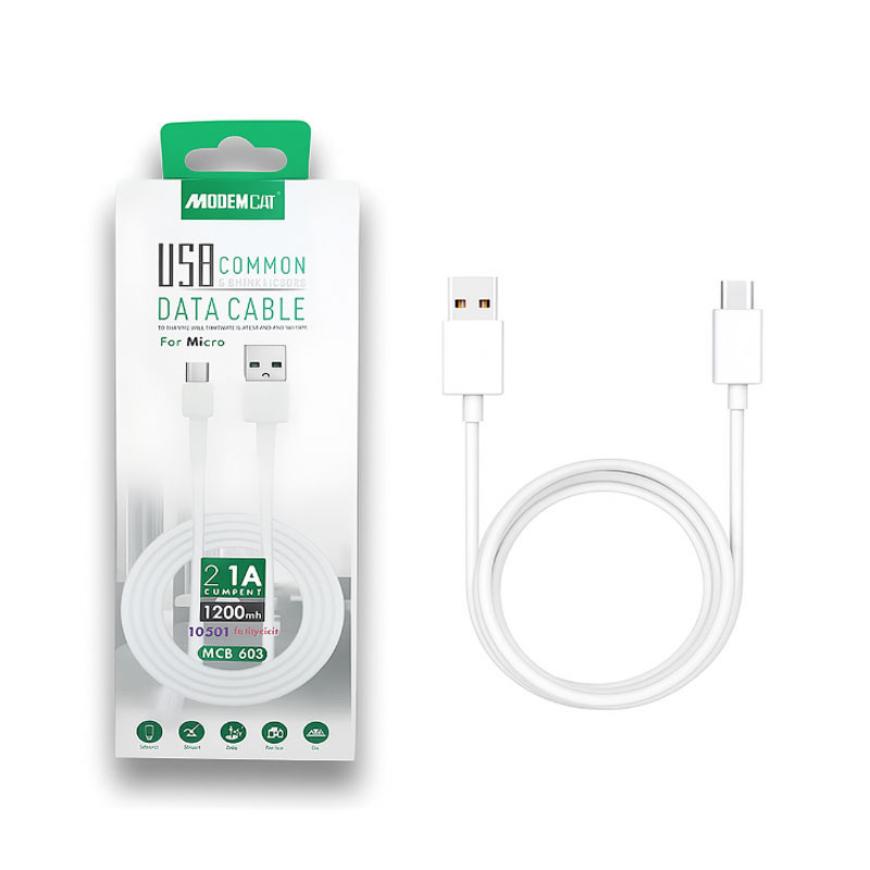 Câble Chargeur Modemcat MCB-003 Micro USB Blanc Câble Chargeur Modemcat MCB-003 Micro USB Blanc