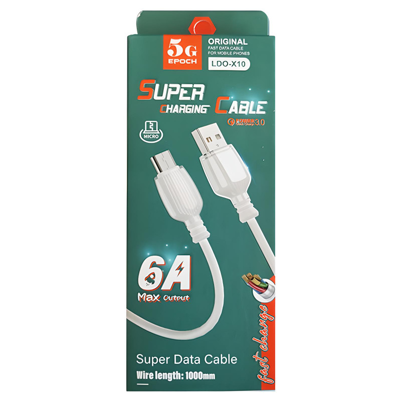 Câble Chargeur X10 Micro USB Blanc en Tunisie