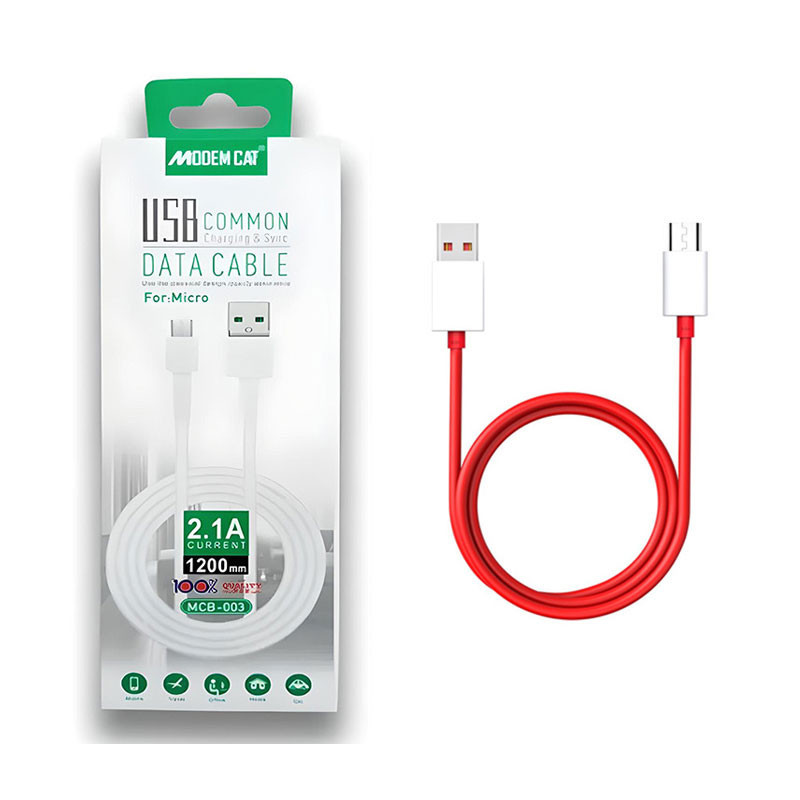 Câble Chargeur Modemcat MCB-003 Micro USB Rouge en Tunisie Câble Chargeur Modemcat MCB-003 Micro USB Rouge en Tunisie