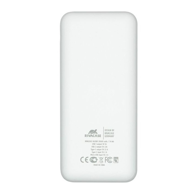 Power Bank Rivacase VA2081 20000 mAh Blanc en Tunisie