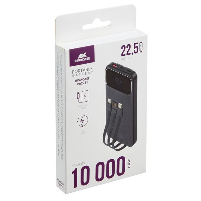 Power Bank Rivacase VA2211 10000 mAh Noir en Tunisie