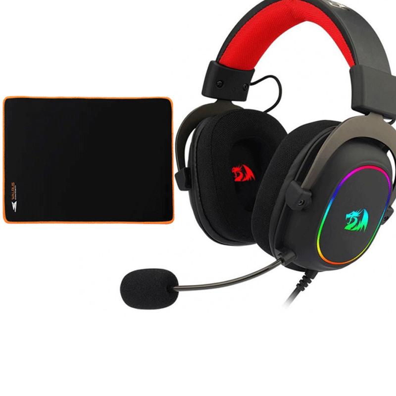 Pack Gamer:  Casque Gaming Redragon+ Tapis De Souris Gamer Baracuda Noir en Tunisie