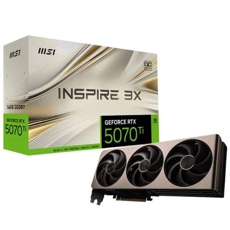 Carte Graphique Gaming MSI GeForce RTX 5070 Ti 16Go GDDR7 Inspire 3X OC Plus en Tunisie