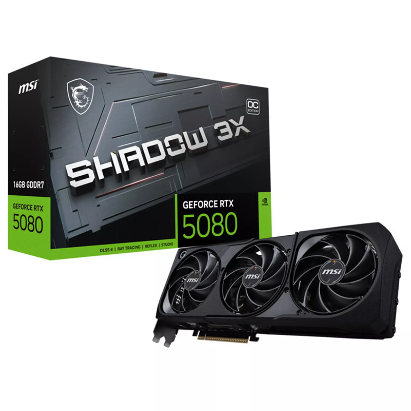 Carte Graphique Gaming MSI GeForce RTX 5080 16Go GDDR7 Shadow 3X OC en Tunisie