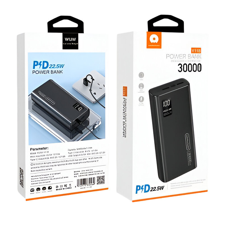Power Bank WUW Y138 30000 mAh Noir En Tunisie