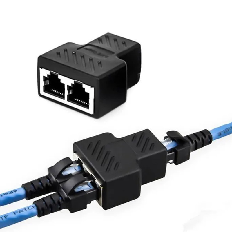 Adaptateur RJ45 Type C Vers 2x RJ45 Noir en Tunisie