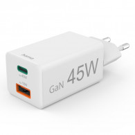 Adaptateur Chargeur Hama 2 Ports Type-C 45W Blanc en Tunisie