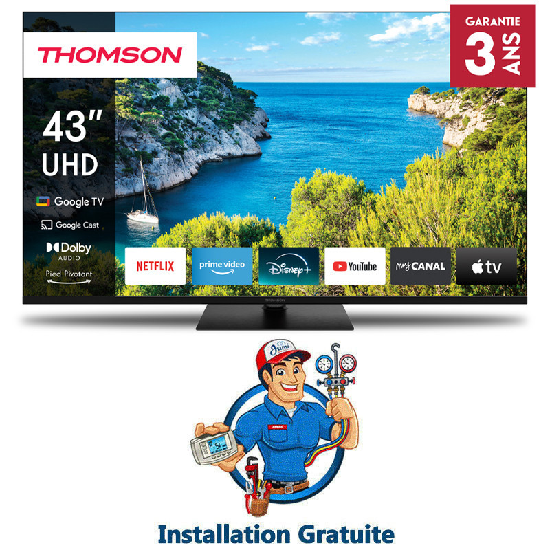 TV Thomson 43" 43UG5C14 UHD Google Tv Noir en Tunisie TV Thomson 43" 43UG5C14 UHD Google Tv Noir en Tunisie
