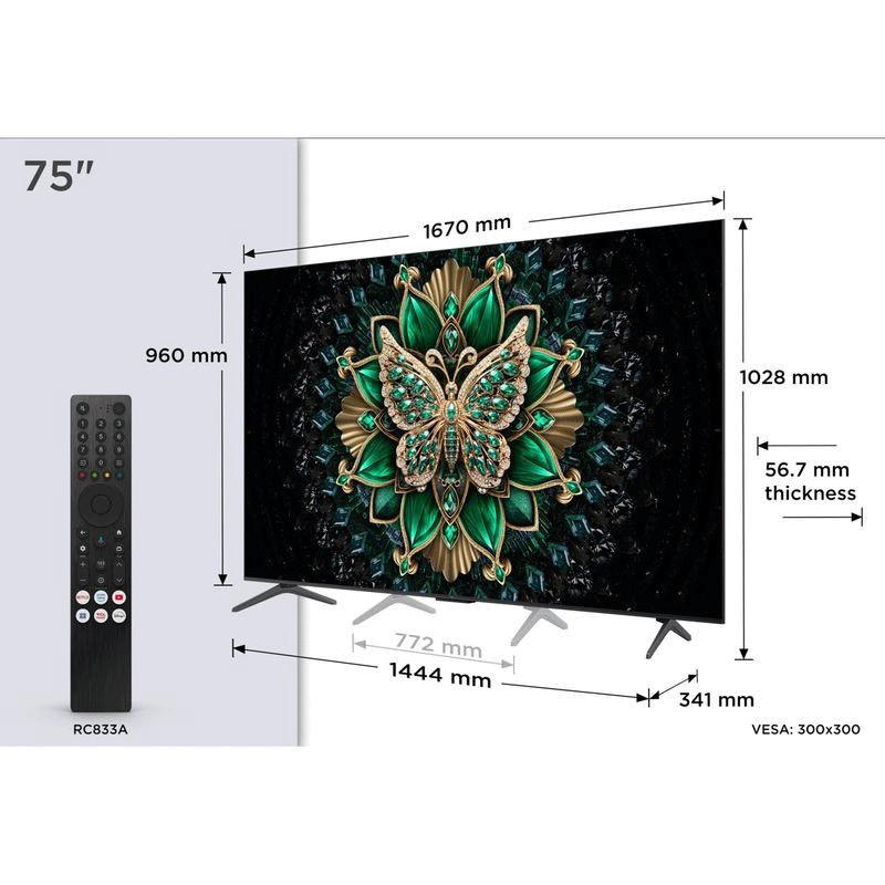 TV TCL C6K 65" 4K UHD Smart TV MiniLED Noir en Tunisie