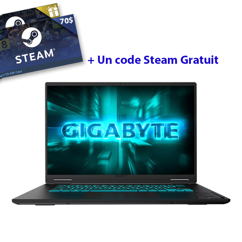 Pc Portable Gamer Gigabyte A16 3VH AMD Ryzen 7 64Go 1To SSD Windows 11 Pro en Tunisie