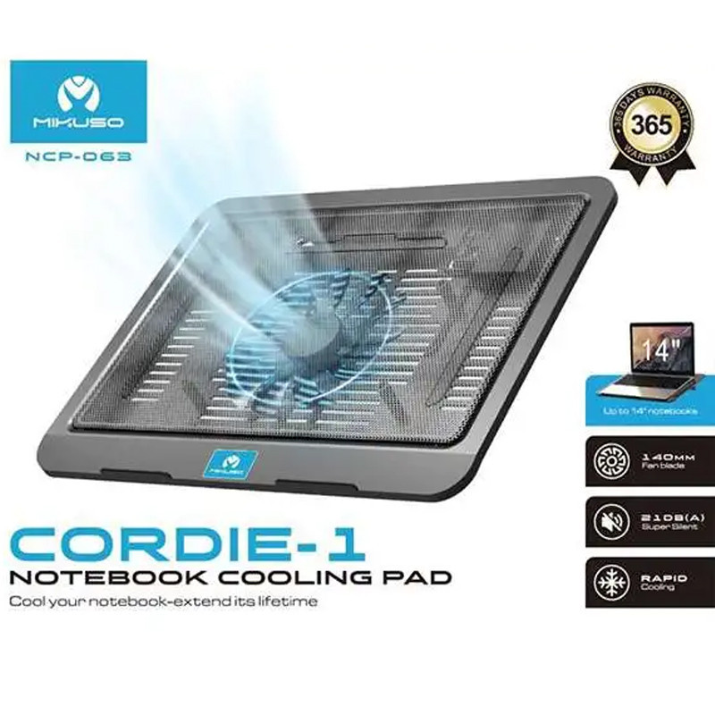 Refroidisseur Pc Portable Mikuso Cordie -1 NCP-063 15" Noir en Tunisie