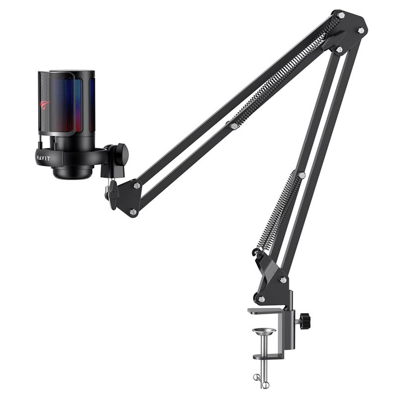 Microphone Gamer Havit GK50 Pro RGB avec Support Noir En Tunisie