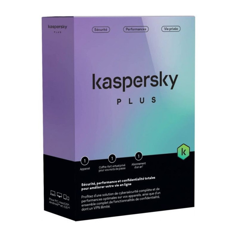 Antivirus kaspersky Plus 1 Poste 1an en Tunisie