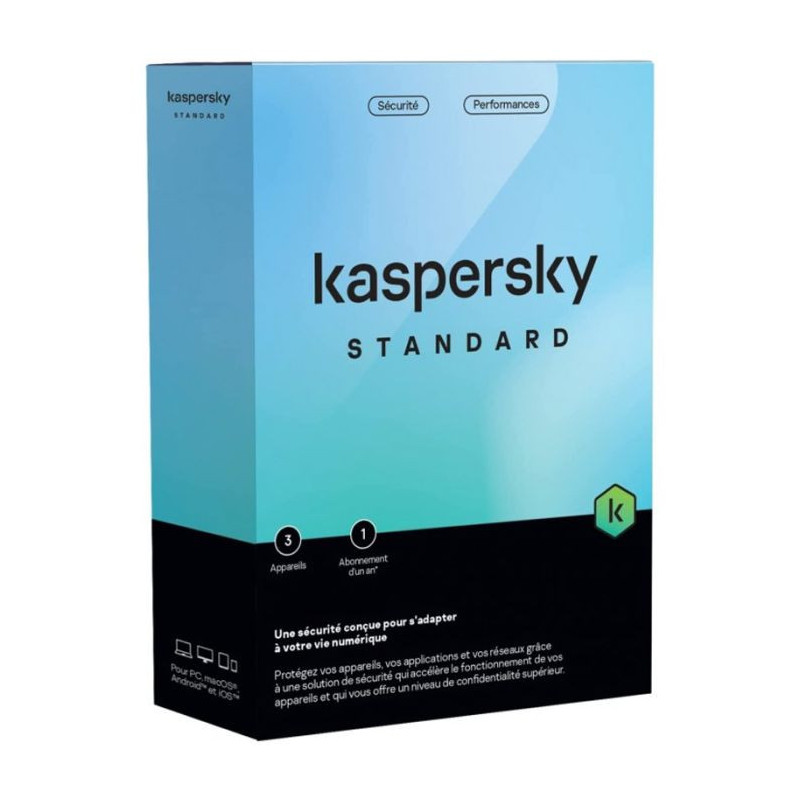 Antivirus kaspersky Standard Protection 3 Postes 1an en Tunisie