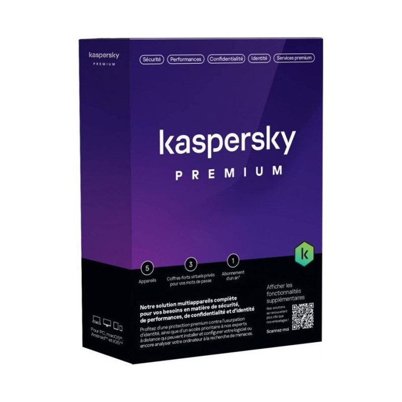 Antivirus kaspersky Premium 5 Postes Protection Complete 1an en Tunisie