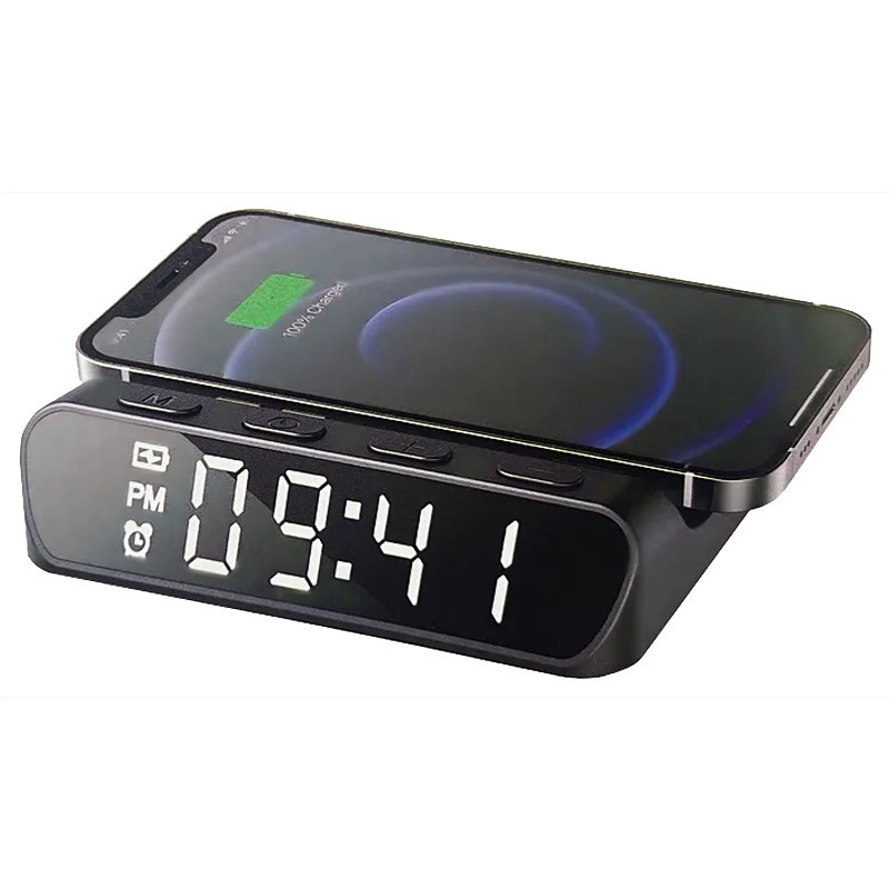 Station De Charge Sans Fil Avec Reveil d'alarme Havit W3031 Noir En Tunisie