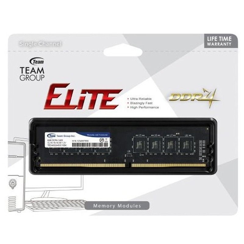 Barette Mémoire Team Group Elite 8Go DDR4 2400MHz En Tunisie