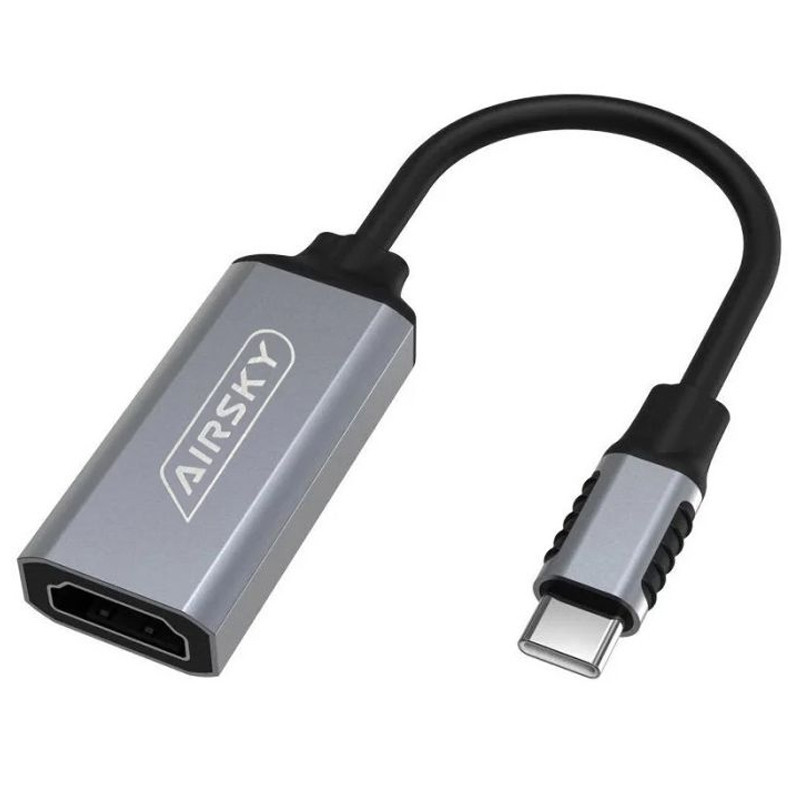 Adaptateur Airsky HC-33 Type-C Vers HDMI 4K Gris en Tunisie Adaptateur Airsky HC-33 Type-C Vers HDMI 4K Gris en Tunisie