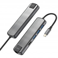 Adaptateur Airsky 6En1 Type-C Vers HDMI + USB + USB-C + RJ45 Gris En Tunisie Adaptateur Airsky 6En1 Type-C Vers HDMI + USB + USB-C + RJ45 Gris En Tunisie