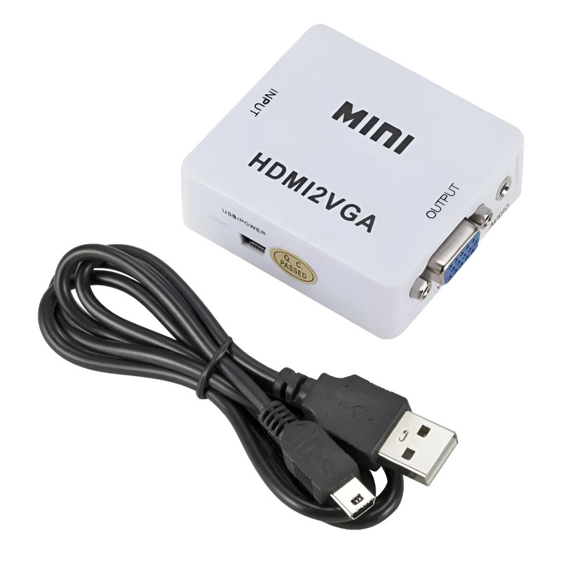 Convertisseur TREQA HDMI Vers VGA Blanc En Tunisie