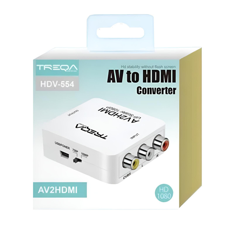 Convertisseur TREQA RCA Vers HDMI Blanc En Tunisie