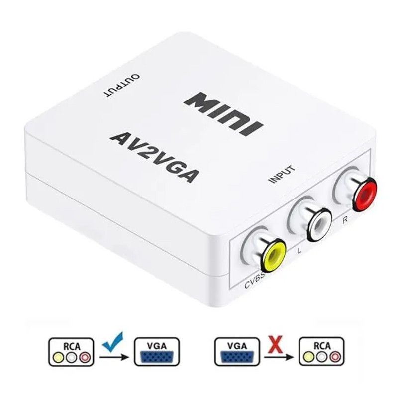 Convertisseur TREQA RCA Vers VGA Blanc En Tunisie