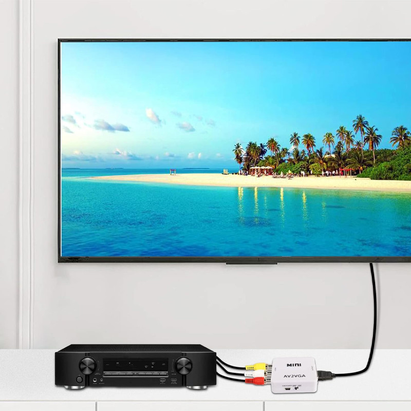 Convertisseur TREQA RCA Vers VGA Blanc En Tunisie