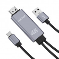 Adaptateur Kaku KSC-557 3En1 Type-C vers HDMI 4K Gris En Tunisie