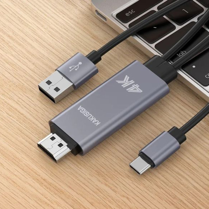 Adaptateur Kaku KSC-557 3En1 Type-C vers HDMI 4K Gris En Tunisie