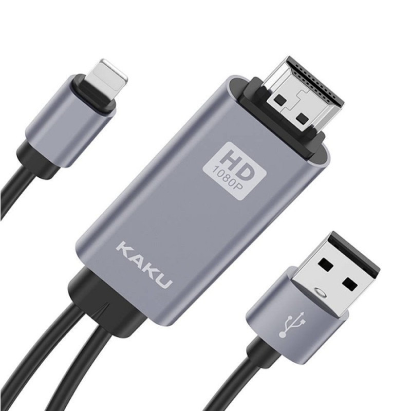 Adaptateur Kaku KSC-556 3En1 USB/Lightning vers HDMI 4K Gris en Tunisie Adaptateur Kaku KSC-556 3En1 USB/Lightning vers HDMI 4K Gris en Tunisie