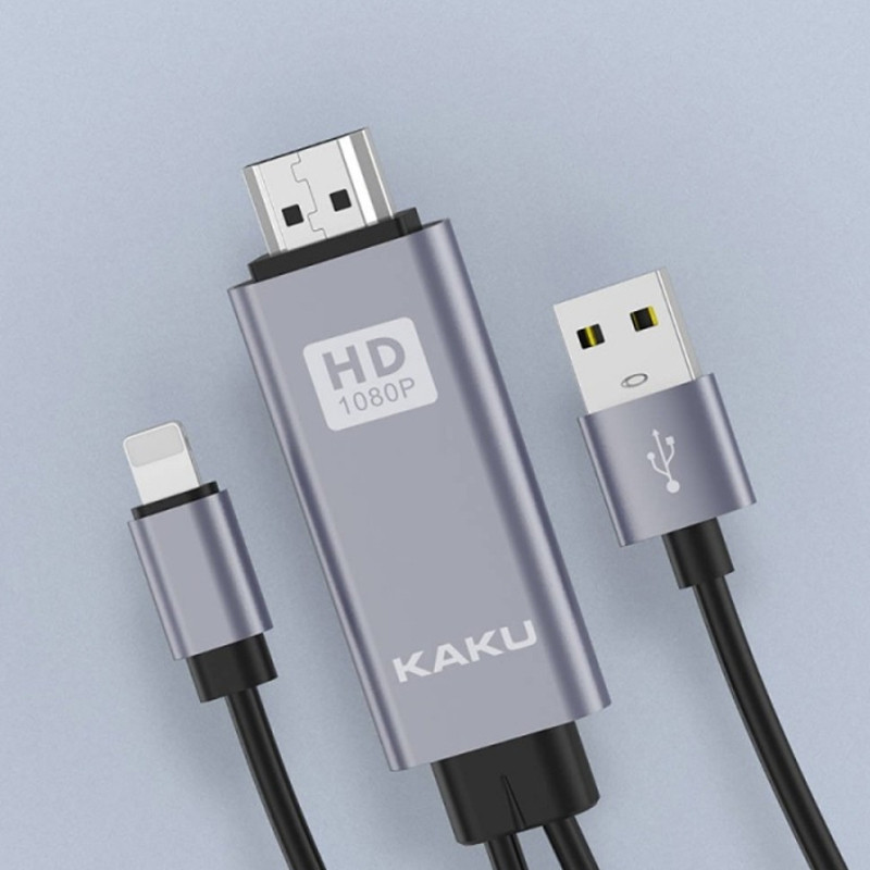Adaptateur Kaku KSC-556 3En1 USB/Lightning vers HDMI 4K Gris en Tunisie