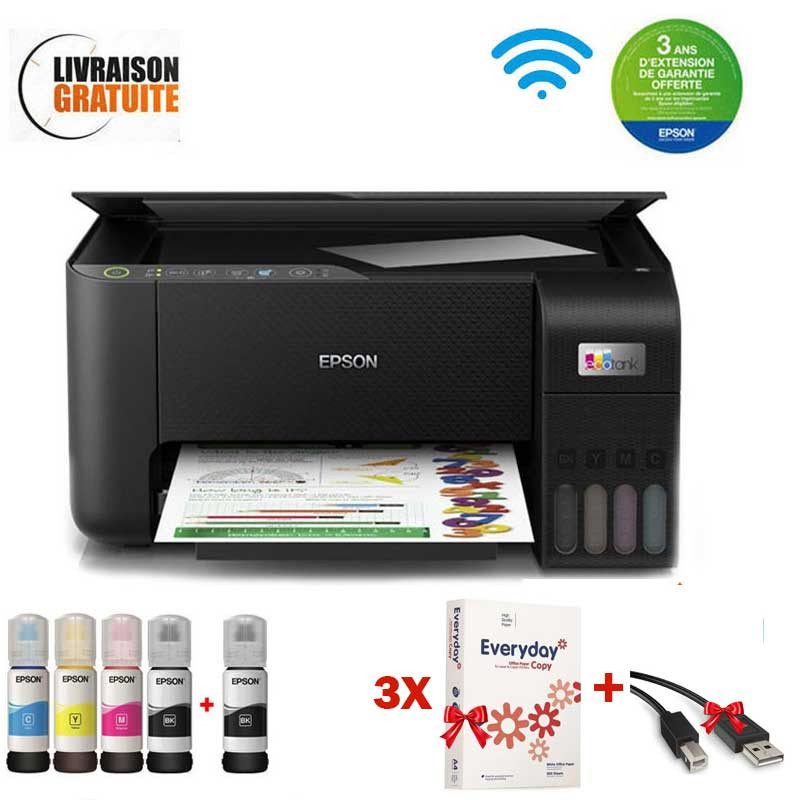 Imprimante Epson EcoTank L3251 Multifonction 3en1 à Réservoir Intégré Couleur A4 Wifi en Tunisie Imprimante Epson EcoTank L3251 Multifonction 3en1 à Réservoir Intégré Couleur A4 Wifi en Tunisie