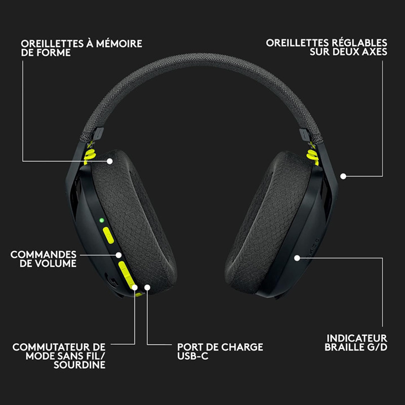 Micro Casque Gaming Logitech G435 Noir en Tunisie