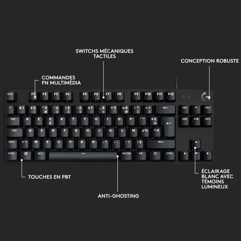 Clavier Gamer Filaire Logitech G413 Noir en Tunisie