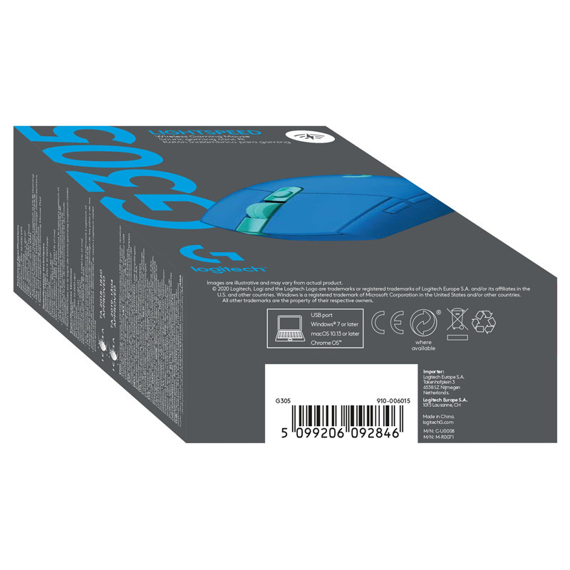 Souris Gamer Logitech G305 Lightspeed RGB Bleu en Tunisie