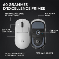 Souris Gamer Logitech G Pro X Superlight 2 Blanc en Tunisie
